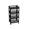 41CtIGWY8KL._SS100_ Multipurpose Plastic Kitchen Rack with Baskets | Vegetable & Fruit Storage Stand | Strong & Durable Organizer for Kitchen, Bathroom & Utility (4 Layer, Black)