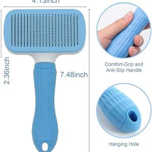 61Zjc79GHvL._SX679_ AVRIN 4-in-1 Pet Grooming Kit for Dogs & Cats | Includes Self-Cleaning Slicker Brush, Silicone Bath Gloves, Bath Scrubber & Cat Comb | Complete Pet Grooming Tools for All Hair Types| Dog Brush Kit