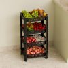 61qQDpQ7eaL._SX679_ Multipurpose Plastic Kitchen Rack with Baskets | Vegetable & Fruit Storage Stand | Strong & Durable Organizer for Kitchen, Bathroom & Utility (4 Layer, Black)