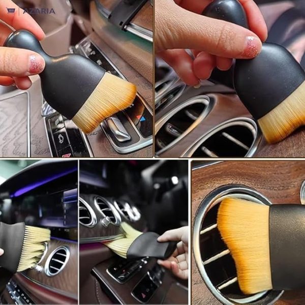 Azaria 5 PCS Microfiber Car Duster Kit - Interior & Exterior Car Cleaning Detailing Tool Scratch & Lint Free, Pollen Removing Extendable Long Handle Duster for Car & Motorcycle car Accessories (A1)