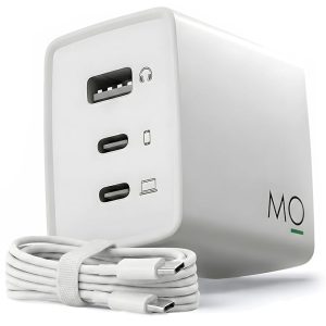 71u9ZG5JpCL._SX679_ 65W GaN 3-Port Fast Charger with Type-C Cable | 2 USB-C PD/PPS + 1 USB-A QC | Compatible with MacBook, iPhone, Samsung & USB-C PD Laptops